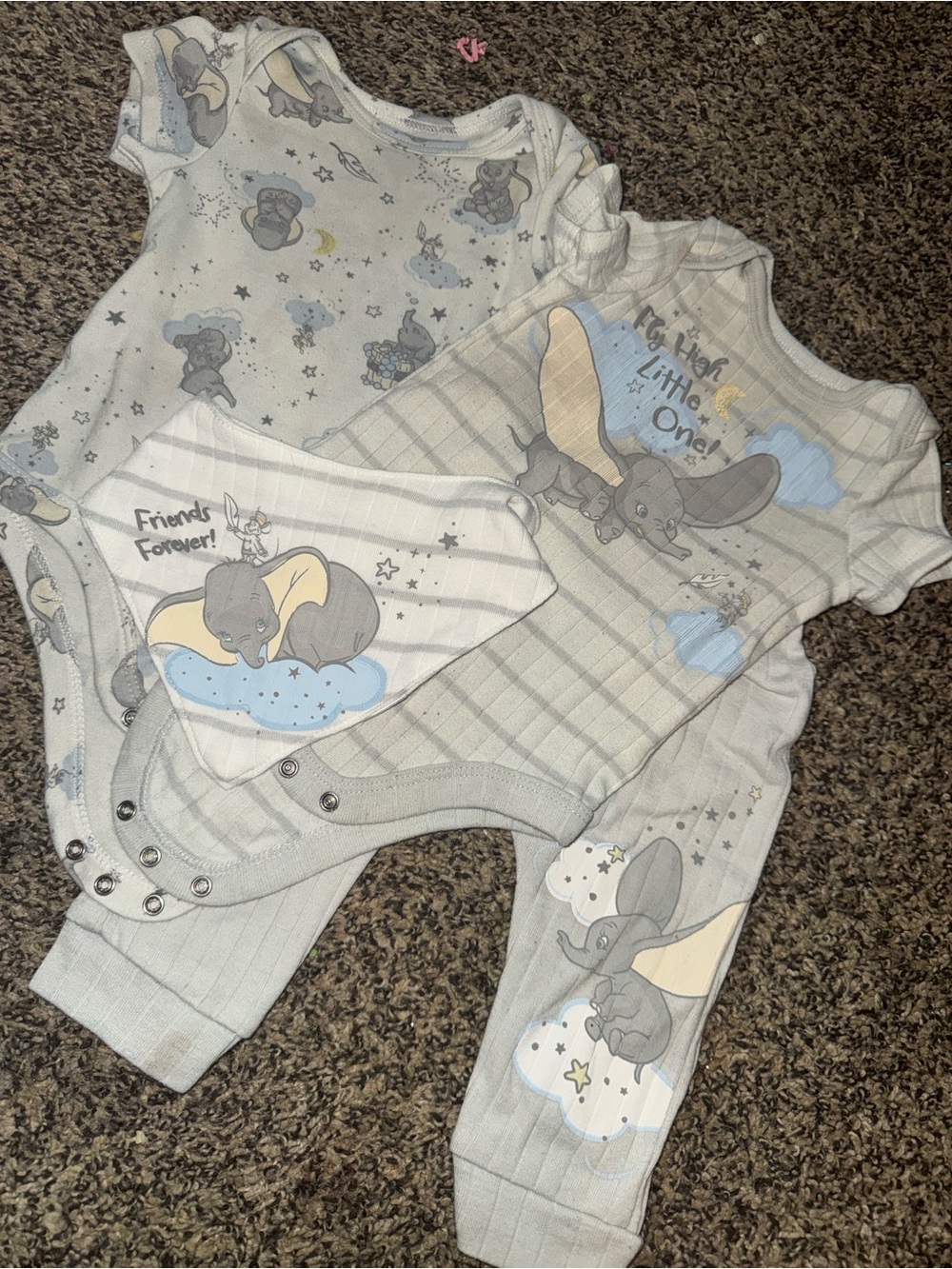 Disney Baby Grey with Dumbo Print Matching set